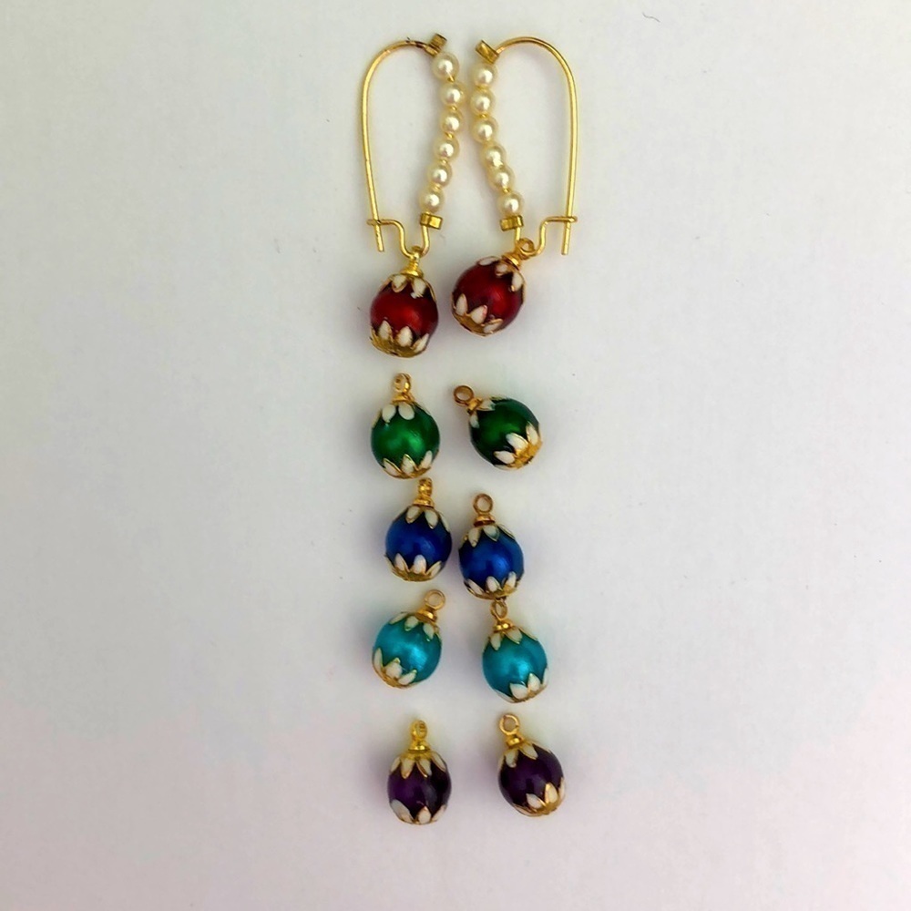 Gold tone 5 in 1 ornament earrings bollywood